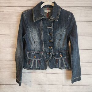 jaqueline Riu Vintage size 38 / 8 button up Y2K  Preppy denim 100% cotton jacket